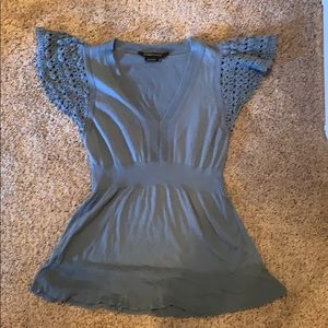 BCBG crochet cap sleeve top